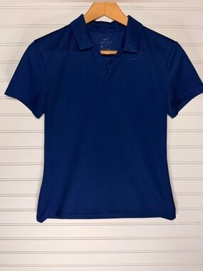 Nike Golf Dri-FIT Women's Blue Performance Polo Shirt Size Small S Athletic